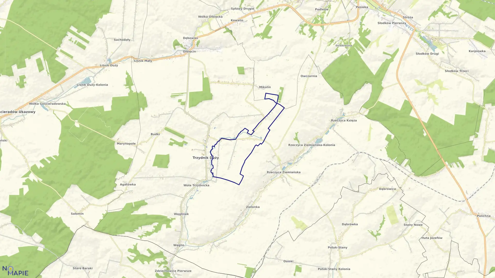 Mapa obrębu TRZYDNIK MAŁY w gminie Trzydnik Duży