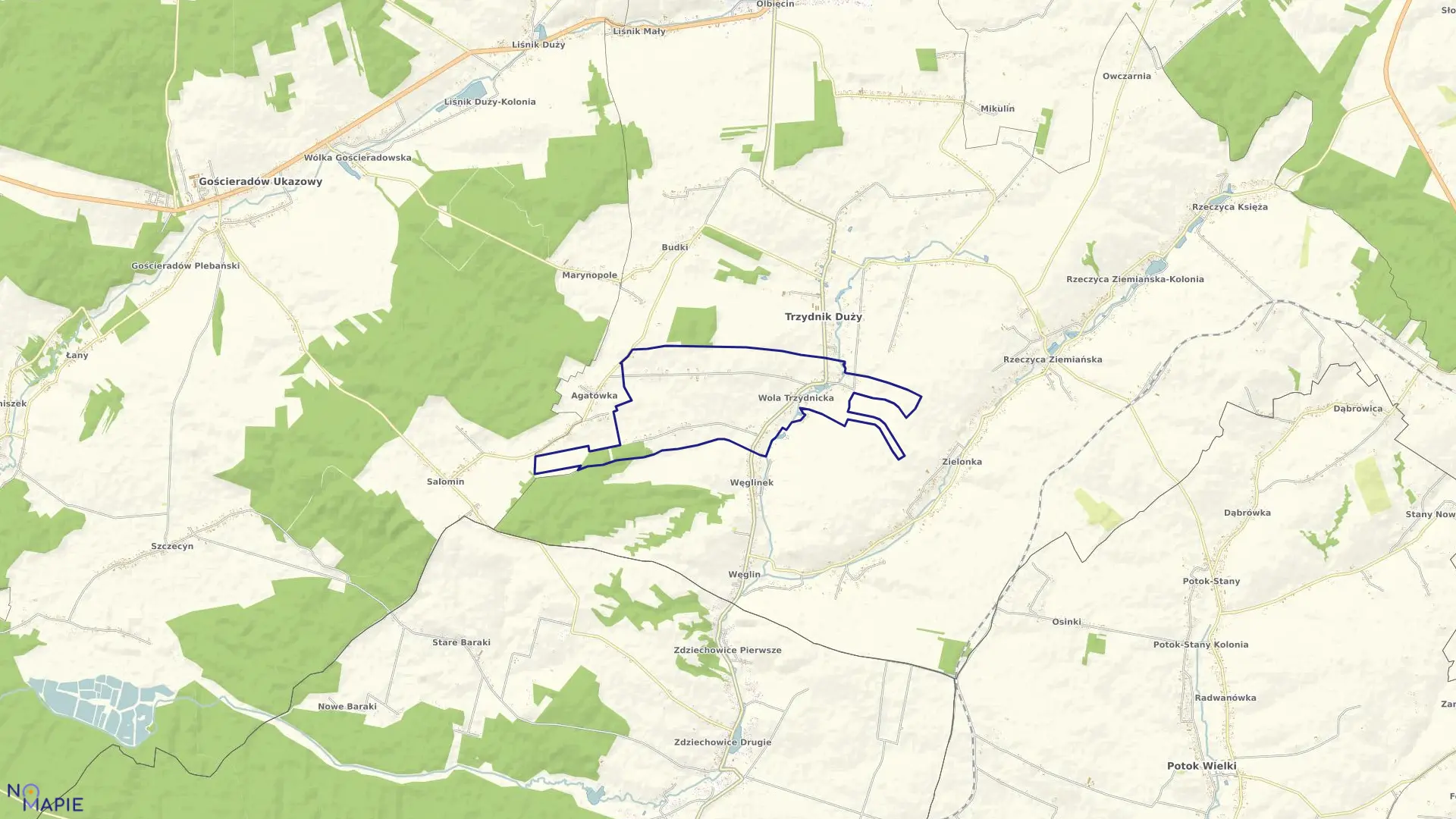 Mapa obrębu WOLA TRZYDNICKA w gminie Trzydnik Duży